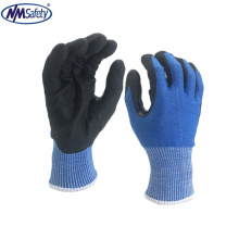 NMSAFETY Cool max knit with cut resistant liner coated black latex foam high technology industrial gloves with cooling feature